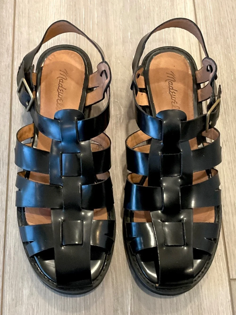MADEWELL The Cari Fisherman Sandal in Black Size 9.5